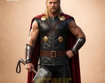Thor Inspired Leather Costume, Thunder Lord Real Leather Armor, Viking God Battle Suit, Handmade Superhero Cosplay, Comic Con Gift, 2026