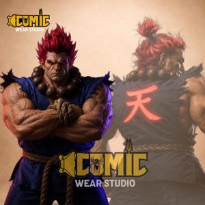 Akuma-inspirerad Street Fighter-läderväst - Cosplay-gi för män, japansk kanji-kampsportsväst, Tekken-videospelskostym, animeväst