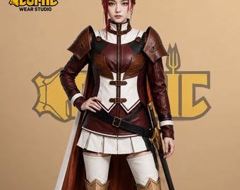 Anime-inspirierte Lederjacke mit Rüstung | Hochwertige, handgefertigte Anime-Cosplay-Replika-Jacke für Damen mit Schulterpanzer, Kollektion für Manga-Fans