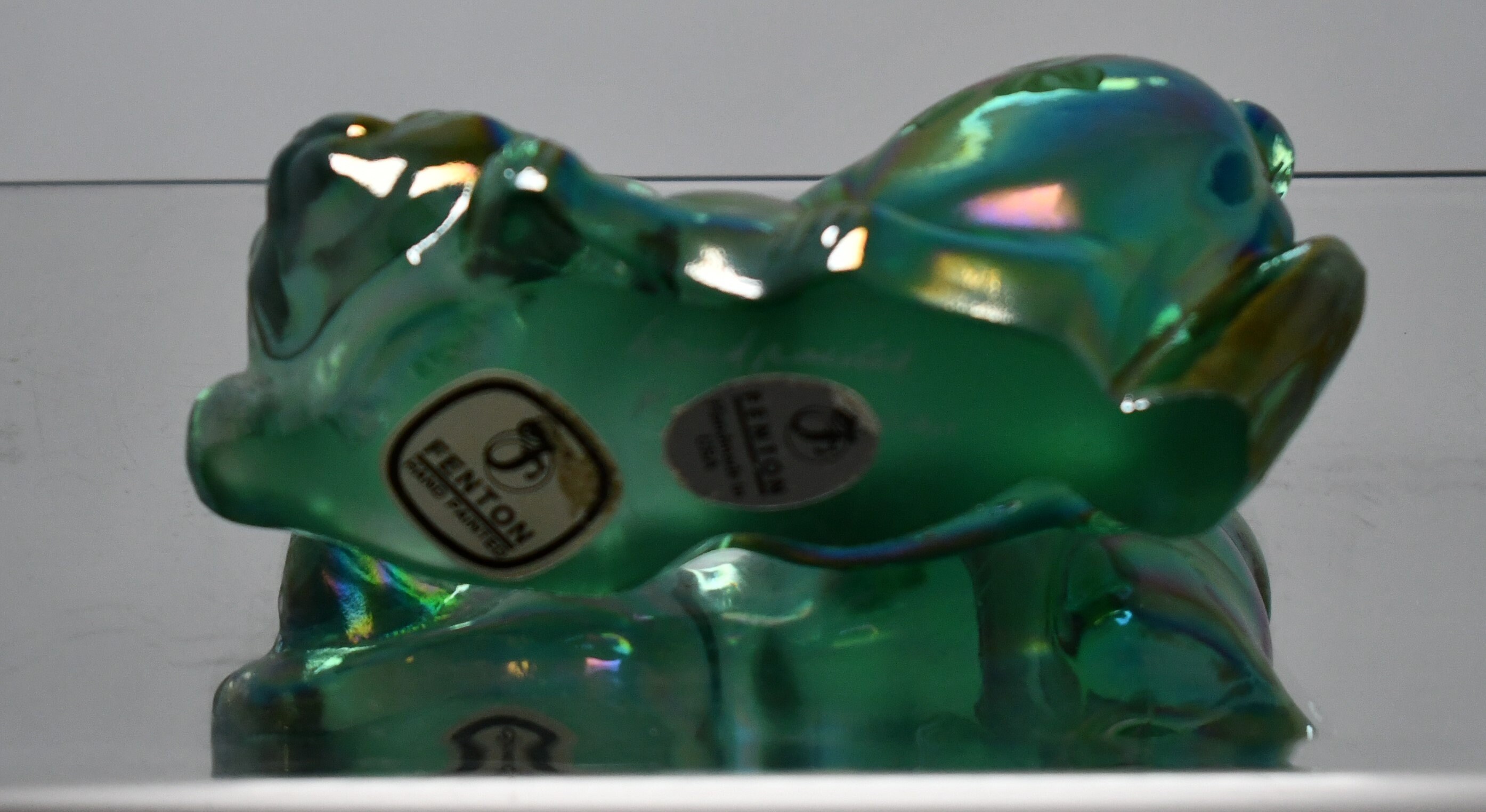 Adorable Fenton Art Glass Ready to Pounce Kitty Green - Etsy