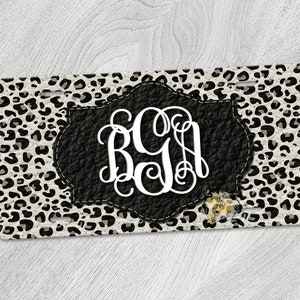 Personalized License Plate, Monogram License Plate, Front License Plate, Monogram Car Tag, Leopard Print, Leopard Print Monogram, Car Tag