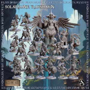 Tabletop RPG Adventure Set – 8K Resin Monsters Solarmane Rakshakin  – DnD 5e compatible