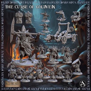 The curse of Goldvein - Tabletop RPG Adventure Set – 8K Resin 28/32 mm Miniature monsters – Artisian Guild - DnD 5e compatible