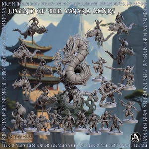 Legend of the Vanara Monks - Tabletop RPG Adventure Set – 8K Resin 28/32 mm Miniature monsters – Artisian Guild - DnD 5e compatible