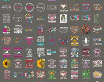 Caregiver PNG Bundle, Rainbow Heart Nurse Life Sublimation Design (Digital File)