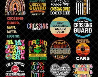 Crossing Guard PNG Bundle, School Staff, Back to School Sublimation Design Digital
