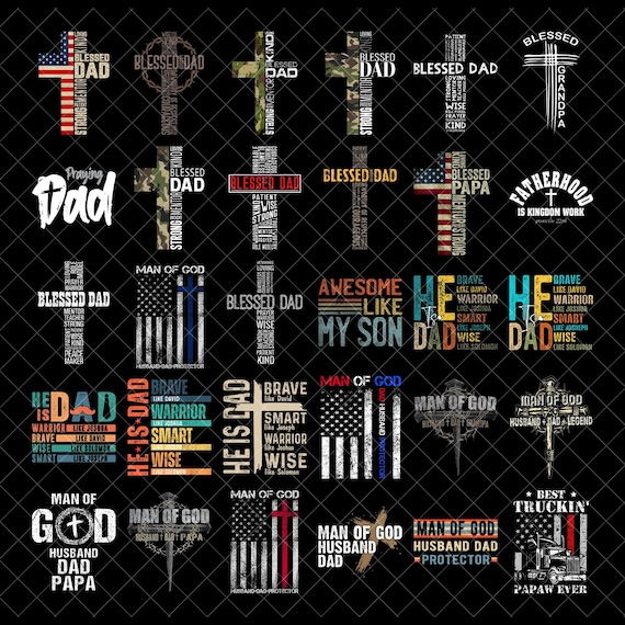 Blessed Dad Png Bundle, Christian Dad PNG, Papa Sublimation Design, Father’s Day Cross Png, Religious Dad Quote Png, christian dad png