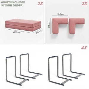 Cozy Modular Floor Sofa Bed for Home Theater Setup, Movie Nights, and Lounging with Washable Covers and Extra Slipcover Option