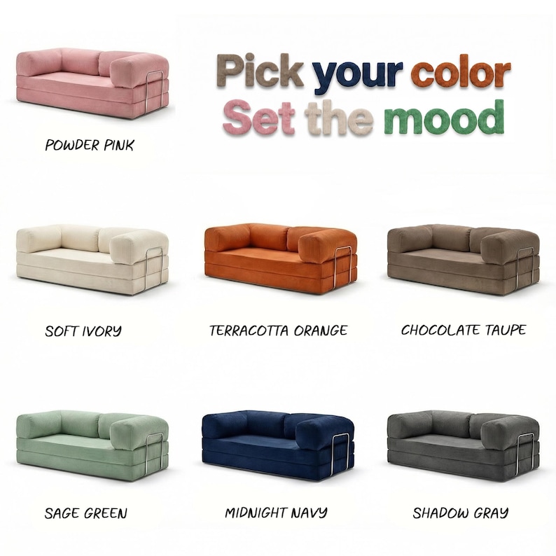 Modular Floor Sofa with Ottoman, 4 in 1 Convertible Sofa Bed, Corduroy Lounge Couch, Small Space Apartment Sofa, Washable Covers