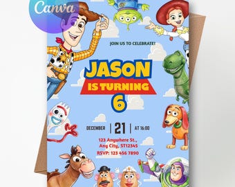 Toy Story Einladung zum 6. Geburtstag: Du hast einen 6-jährigen Freund (Canva-Vorlage)