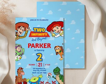 Invitación de cumpleaños de Toy Story 2 Infinity, plantilla editable de Canva (descarga digital)