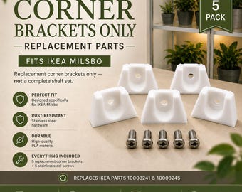 IKEA Milsbo Replacement Corner Shelf Brackets – 5 Pack | Corner Brackets Only