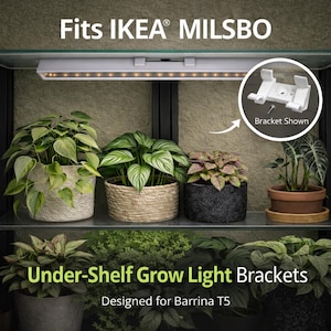IKEA MILSBO Under-Shelf Barrina Light Bracket | Plant & Display Cabinet Lighting