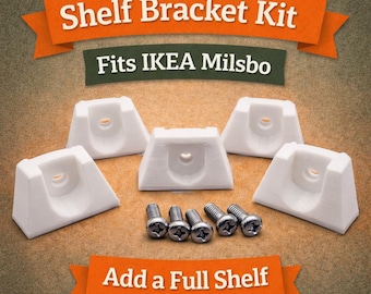 IKEA Milsbo Extra Shelf Bracket Set - Add Shelves to Your Cabinet or Display Case