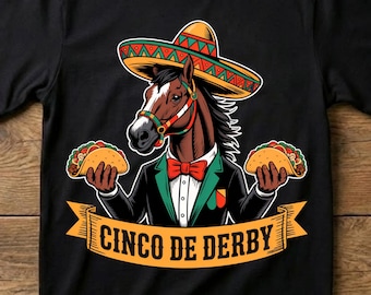 Cinco de derby PNG | Sublimation sombrero drôle de cheval | Graphique Mashup Derby du Kentucky | Chemise Cinco De Mayo | Téléchargement numérique