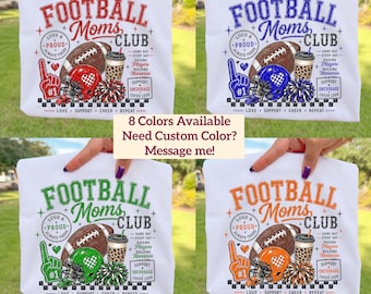 Football Moms Club PNG | 8 Designs Football Mom Bundle Png | Game Day Shirt Graphic | Digital Download