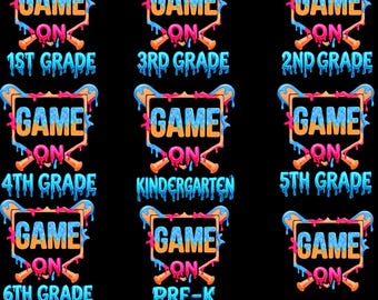 Boys First Day of School PNG Bundle | Game On Shirt | Baseball Drip Back To School Shirt | Digital Download