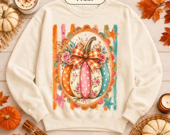 Pumpkin PNG | Fall Pumpkin Sublimation Design | Stripes Autumn Shirt Graphic | Cozy Pumpkin Shirt Graphic | Digital Download