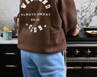 Cocoa Brown Weekend Loungewear Hooded Sweater