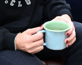 Bath Blue Large Enamel Mug