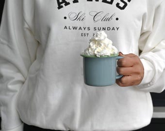 White Ski Club Loungewear Hooded Sweater