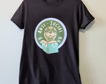 Anti-Social Book Club T-Shirt | Introvert Reader Tee | Book Lover Gift | Funny Literary T-Shirt