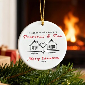 Spersonalizowana ozdoba świąteczna dla sąsiadów 2025, prezent świąteczny dla przyjaciela z sąsiedztwa, spersonalizowany prezent świąteczny dla sąsiada