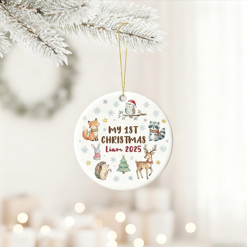 Personalized Baby Christmas Ornament, Custom Baby Name Ornament, Baby's First Christmas Gifts, Christmas Keepsake for Baby Girl Boy image 1
