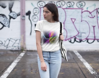 Neon Fractal Swirl T-Shirt | Psychedelic Abstract Art