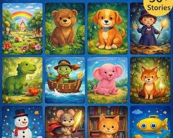 Ultimate Kids Interactive Story Bundle | 50 Bedtime Stories for Children | Digital Kids Storybook PDF