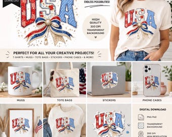 Lazo coqueto de EE. UU. PNG, diseño patriótico del 4 de julio, gráfico vintage de Estados Unidos, camiseta del Día de la Independencia PNG, descarga digital