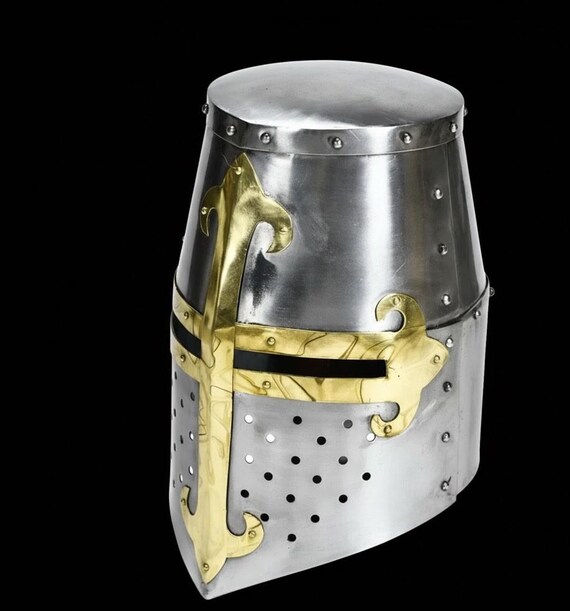 handmade madieval helmet Crusader Knight Templar … - image 5