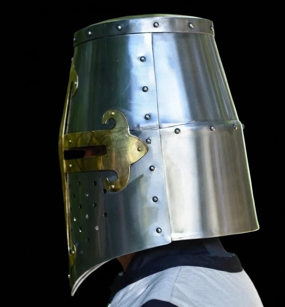 handmade madieval helmet Crusader Knight Templar … - image 4
