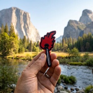 Match Flame Patch, Fire Embroidered Patch, Iron On Sew On Patch, Cool Funny Fabric Patch