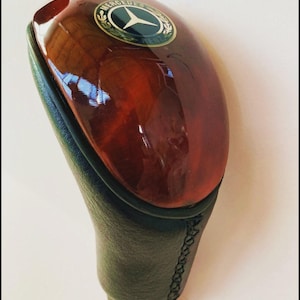 Pomo de palanca de cambios de madera Mercedes cuero madera AMG W202 W208 W209 W210 W220 R170 W163-ML302-ML420