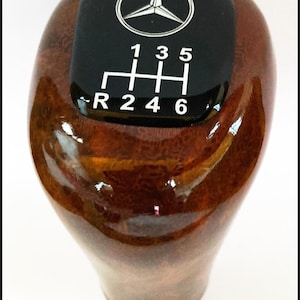 Pomo de palanca de cambios de madera de nogal con vetas - Mercedes de 6 velocidades