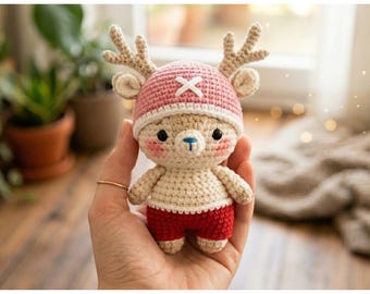 Tony Chopper Amigurumi Crochet Pattern PDF | One Piece Plush Toy | Cute Anime Reindeer Doll | DIY Crochet Tutorial Gift