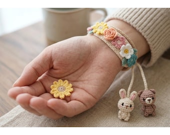 Crochet Bracelet Patterns Bundle PDF – Daisy, Sunflower, Bee, Cactus & Ocean Designs | Cute Summer Jewelry | Friendship Bracelet Tutorial