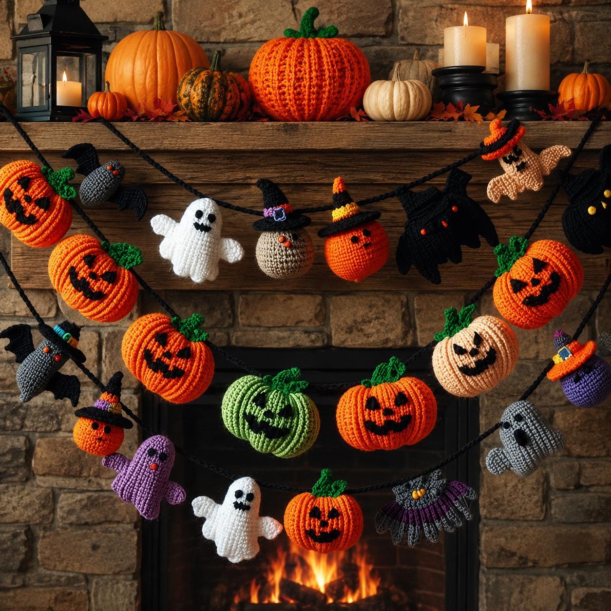 39 Ghost Crochet Patterns for Halloween: Spooky-Cute Amigurumi, Keychains, Bags, and Decor 34 Crochet Halloween Garland