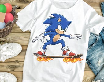 Super Sonic Gamer SVG PNG-paket, Sonic Hedgehog-karaktärer Clipart, 300 DPI-sublimering, Cricut-silhuettfiler
