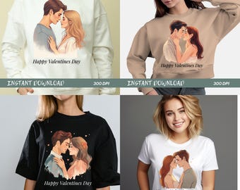 Valentine Mega PNG Bundle Love Heart , Cute Valentine Clipart, Valentine Shirt , Be Mine Yarn, Sublimation Designs asthetic Couple