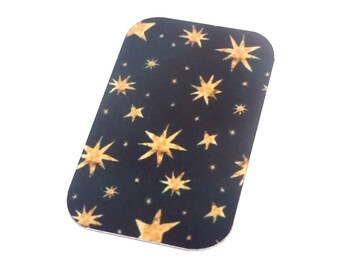 Faux Tin Stars Pendant Handmade Black Gold 32mm 1.25" MM5-2