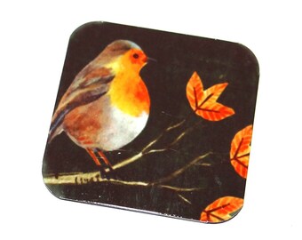 Metal Robin Charm Pendant Handmade 25mm 1" Square MM4-2