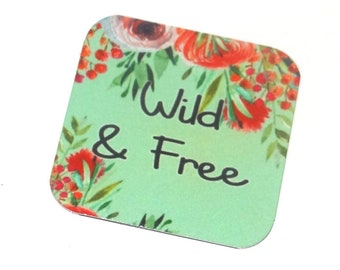 Metal Faux Tin Quote Charm Pendant Handmade 25mm 1" Square MM4-4