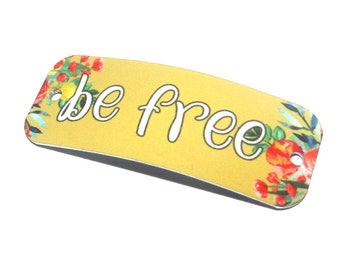 Faux Tin Quote Bracelet Bar Cuff Handmade Flowers Floral 40mm 1.6" MBB3-2