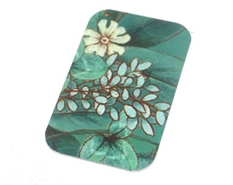Faux Tin Seafoam Flower Pendant Charm Handmade 32mm 1.25" MM5-4