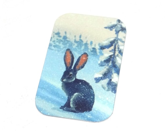 Faux Tin Hare Pendant Charm Handmade Animal Wildlife 32mm 1.25" MSR5-2