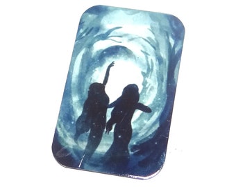 Faux Tin Female Goddess Pendant Handmade 32mm 1.25" MM5-1