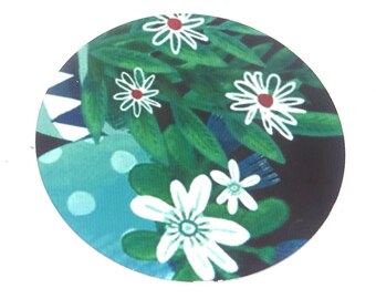 Metal Floral Cabochon Pendant Handmade 50mm 2" MM7-1