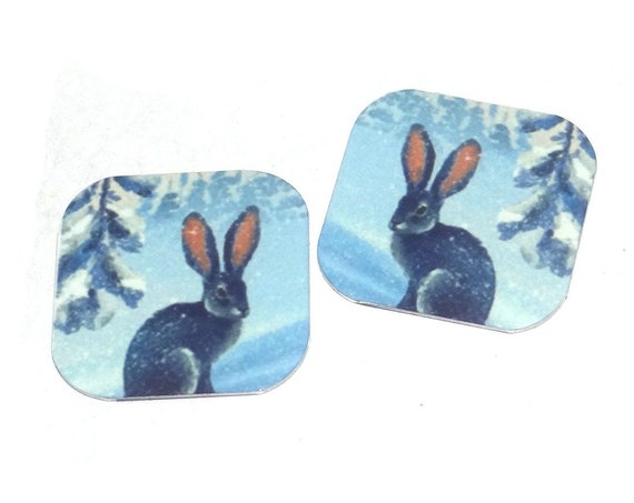 Metal Hare Charms Handmade Wildlife Animal Rabbit 16mm 5/8" MC2-3